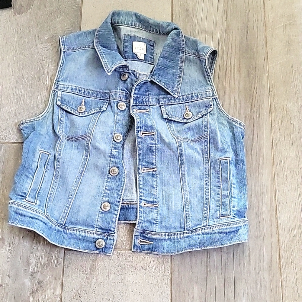 LC Lauren Condrad denim  vest blue size Medium l #5